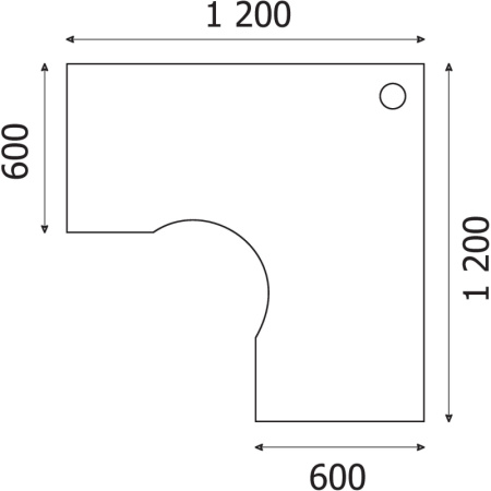 Стол угловой PT Арго правый А-203.60 бук