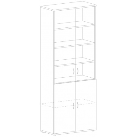 Шкаф SH_Стратегия   со стеклом выс.S75 (154716) Н.Милано ср