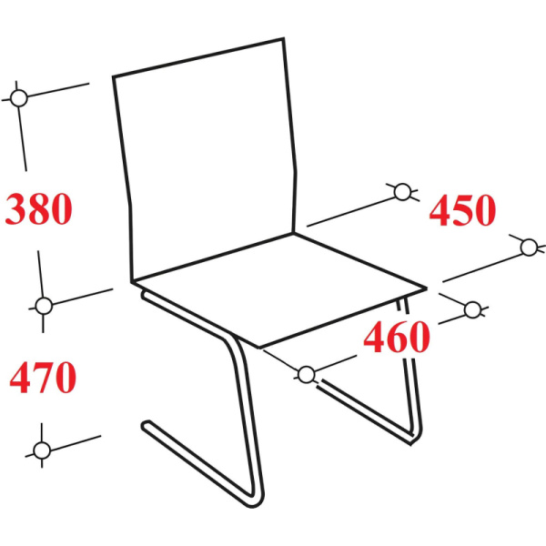 Стул UP_конференц Silwia каркас хром, к/з черный Z11