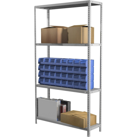 Стеллаж металлический ПРАКТИК MS 4 полки 1000х400х1850