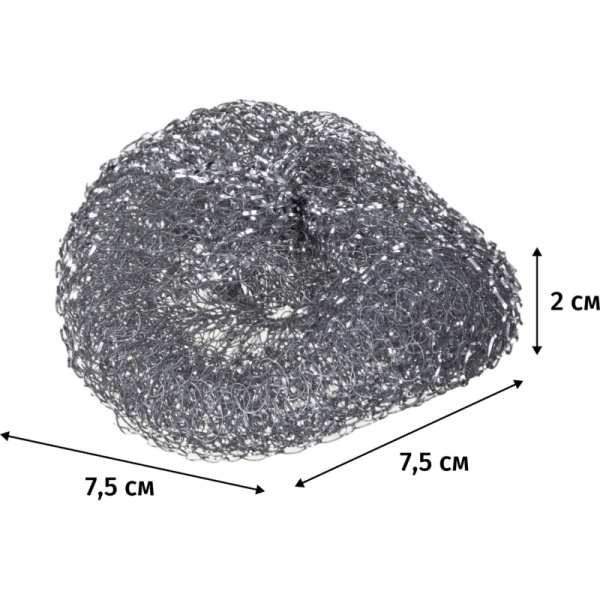 Губки мочалка металлические средняя D=7,5 см. вес=14гр. 3шт./уп. PACLAN