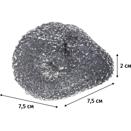 Губки мочалка металлические средняя D=7,5 см. вес=14гр. 3шт./уп. PACLAN