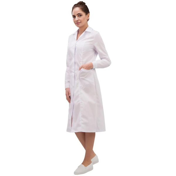 Халат для медицинского персонала жен. м04-ХЛ цв.бел. (р.48-50) 158-164
