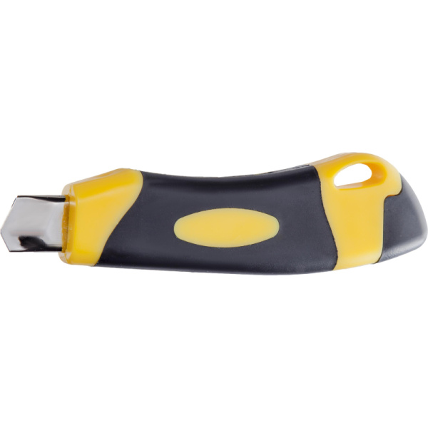 Нож канцелярский 18мм КОМУС  мет.направл.ролик.фикс. цв.в ассорт.