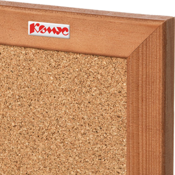 Доска пробковая 60х90 Комус Premium деревян. рама