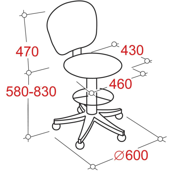Кресло кассира UN_Regal gtsN3 ring base, вы с.база,ткань черная С-11x
