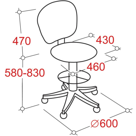 Кресло кассира UN_Regal gtsN3 ring base, вы с.база,ткань черная С-11x