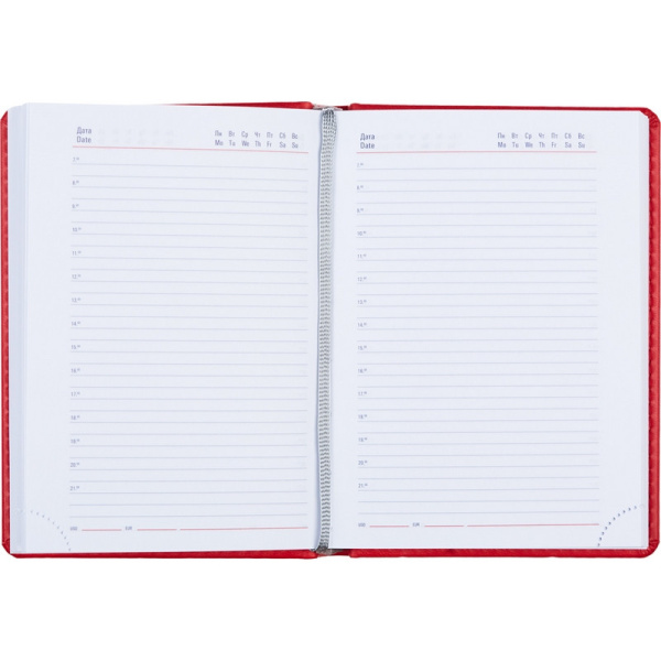 Ежедневник недатированный красный,А6,110х155мм,176л,ATTACHE Сиам