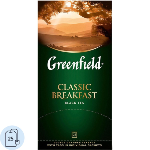 Чай Greenfield Classic Breakfast черный фольгир. 25пак/уп 0354-15