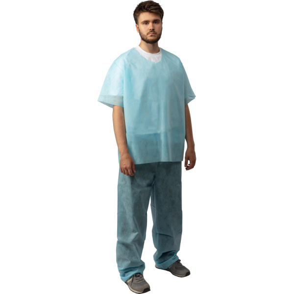 Костюм мед. хирургич.н/с (рубаш.,брюки), спанбонд р.52-54 пл.42  Гекса
