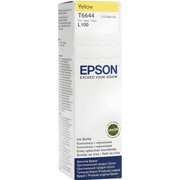 Чернила Epson T6644 C13T66444A/C13T664498 жел. для L100
