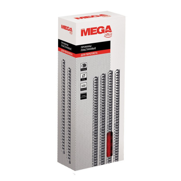 Пружины для переплета пластиковые Promega office 10мм крас. 100шт/уп.