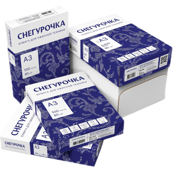 Бумага Снегурочка (А3, марка С, 80 г/кв.м, 500 л) Волга