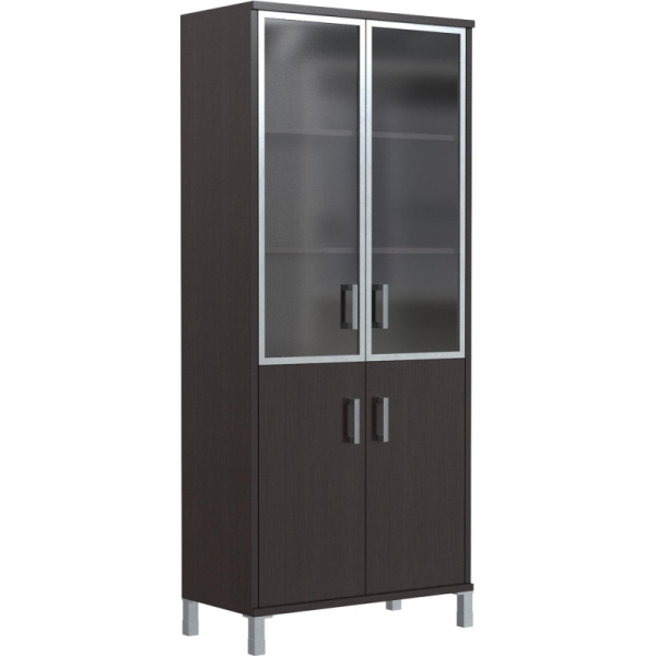 Шкаф SL_Born закр.стекл.с ал.рамой B-430.4 венг (В 430-822(8