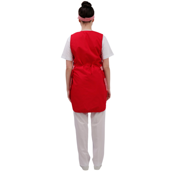 Фартук сарафан Фантазия красный с козырьком