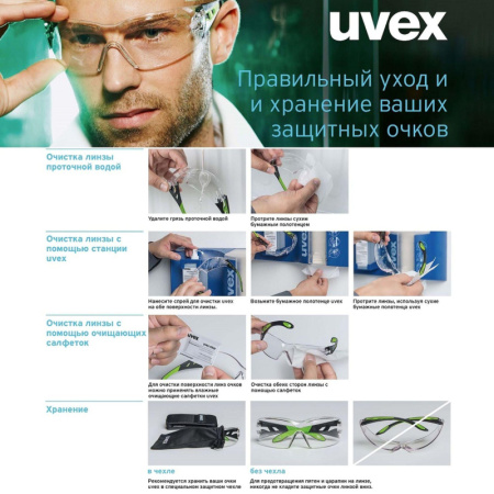 Очки защитные закрытые UVEX Ультравижн прозрачные (арт произв 9301.714)