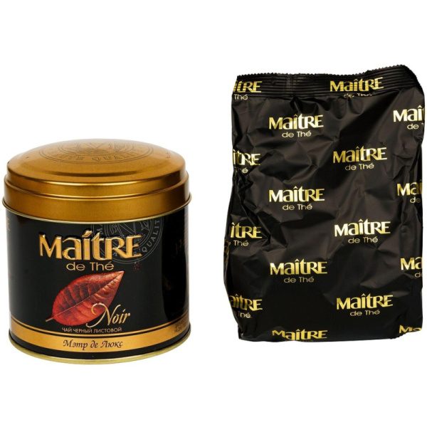 Чай Maitre Де Люкс черный 100г ж/б