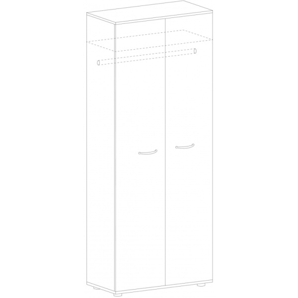 Шкаф SH_Unica для одежды F7E-01 (351968) бук/серый