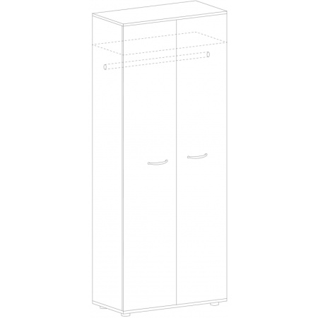 Шкаф SH_Unica для одежды F7E-01 (351968) бук/серый