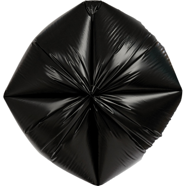 Мешки для мусора ПВД 60л 25мкм 30шт/рул черные 60x90см Комус с ручками