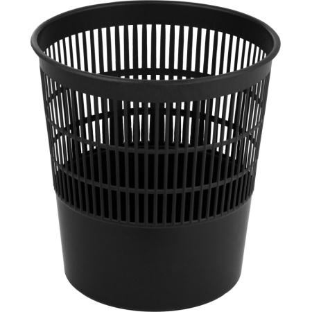 Корзина для мусора 10 л пластик, черная эконом 044001001