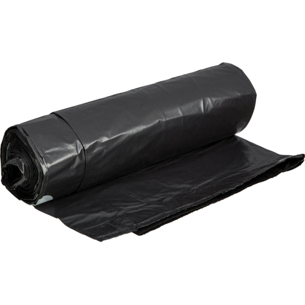Мешки для мусора ПВД 100л 50мкм 10шт/рул черные 65x80см Комус с завязками