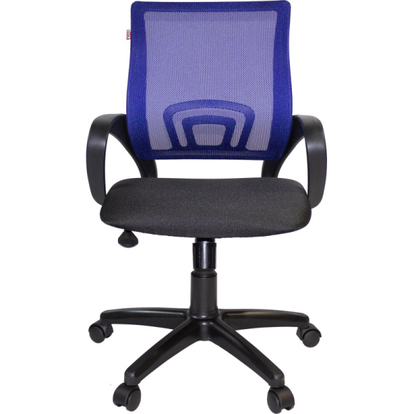 Кресло VT_EChair-304 TC Net ткань черн/сетка синяя, пластик