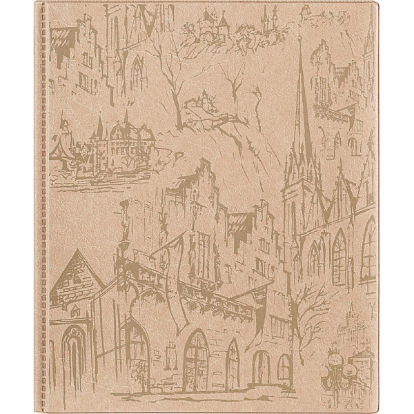 Визитница настольная на 256 визиток Комус,ПВХ, бежевый ,2376-115