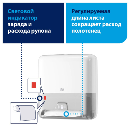 Диспенсер для полотенец в рулон Tork Matic H1 Intuition сенсор 551100 белый