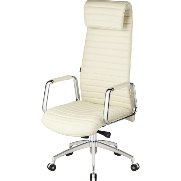 Кресло BN_Fc_Руководителя Echair-528 ML кожа белая, алюминий