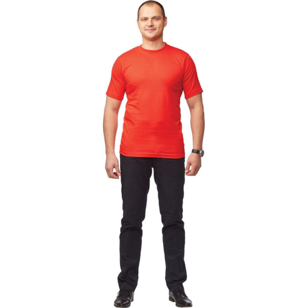 Футболка (160 г.) с кор.рукавом красн.(XL)