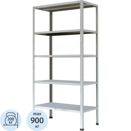 Стеллаж металлический P_МС-255/900 усиленный с 5-ю полками 1000х500х2000