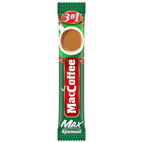 Кофе порционный растворимый MacCoffee Max 3в1 крепкий, 16грx20шт/уп