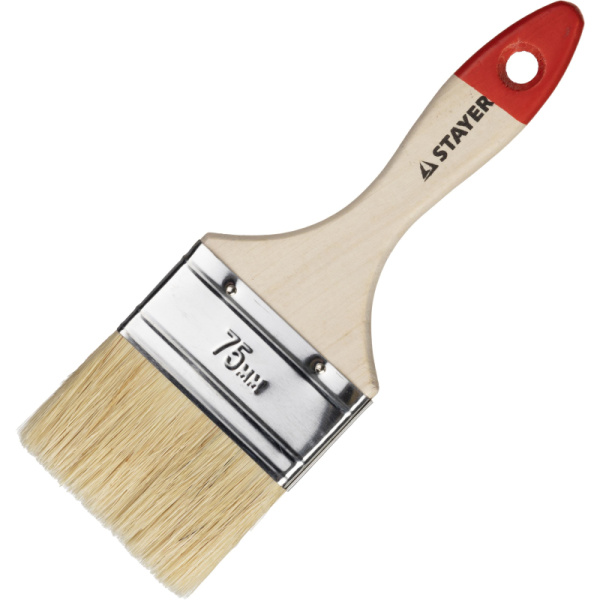 Кисть плоская 3"/75 мм, натур.щетина STAYER 0101-075