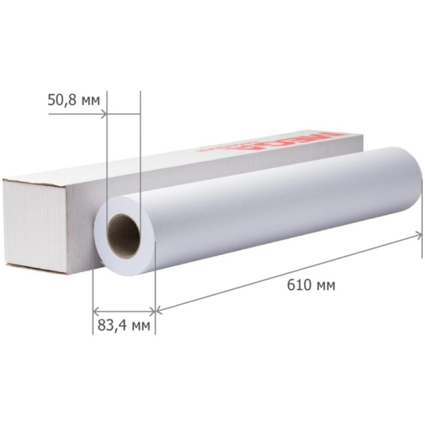 Бумага широкоформатная ProMEGA engineer Bright white 80г 610ммх30м 50,8мм
