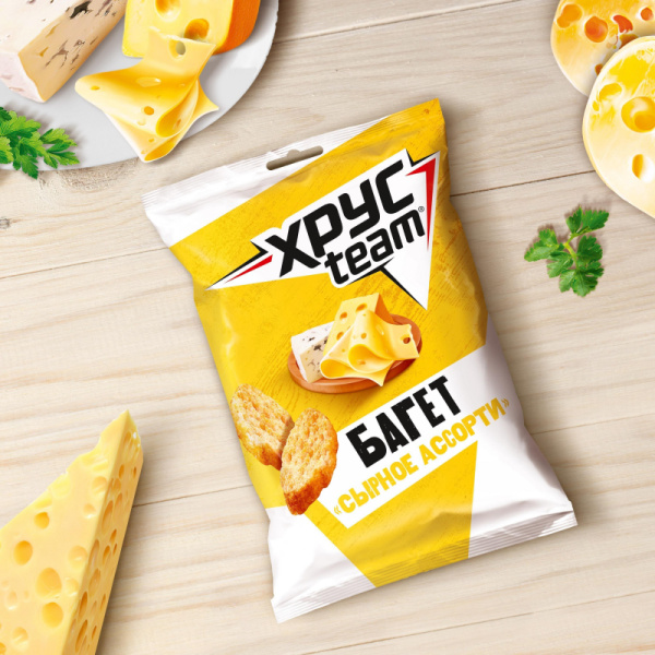 Сухарики Хрустим багет сырное ассорти 60 г