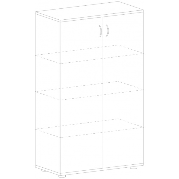 Шкаф IN Рондо закрытый средний Ш-32(2) береза 804х450х1445