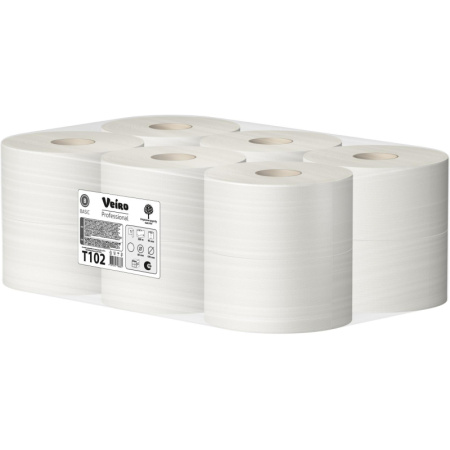 Бумага туалетная д/дисп Veiro Q2 Basic 1сл сер вторич 200м 12рул/уп T102