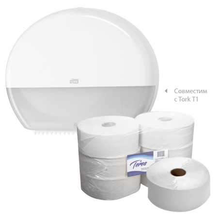 Бумага туалетная д/дисп Терес Эконом макси 1сл бел втор 480м 6рул/уп T-0014