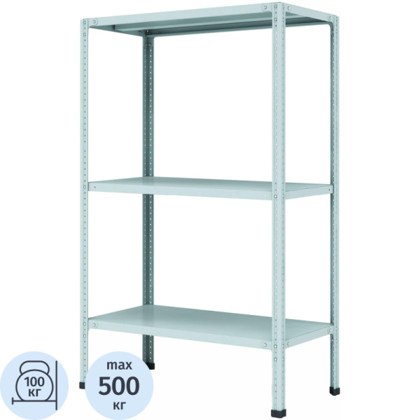 Стеллаж металлический P_МС-133 с 3-мя полками 700х300х1000