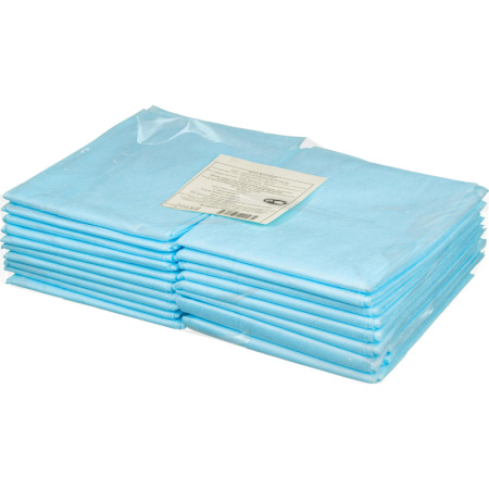 Простыня н/с 140х70см спанбонд пл.25, голубая, 20шт/уп  Гекса