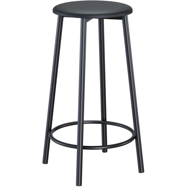 Стул барный AM_Конус ТБ2 каркас черн 9005 глянец,к/з черный Dollaro Black