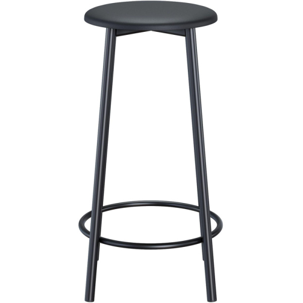 Стул барный AM_Конус ТБ2 каркас черн 9005 глянец,к/з черный Dollaro Black