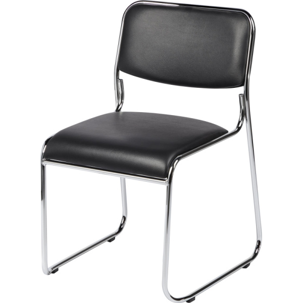 Стул BN_TQ_Стул Echair-802 VP к/з черный,без подл., хром