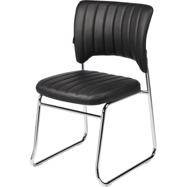 Стул BN_TQ_Стул Echair-809 VPU к/з черн,без подл., хром