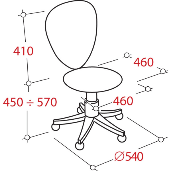 Кресло UP_Астек б/п ПВМ С-73, ткань серый (Астек)