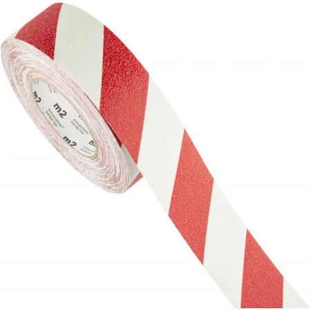 Лента противоскользящая 50мм х 18,3м красно-белая