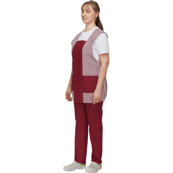 Костюм для горничных и уборщиц у08-СБР бордо (р.48-50)р.170-176