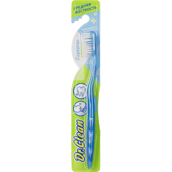 Зубная щетка для взрослых средней жесткости + подушечка для чистки языка