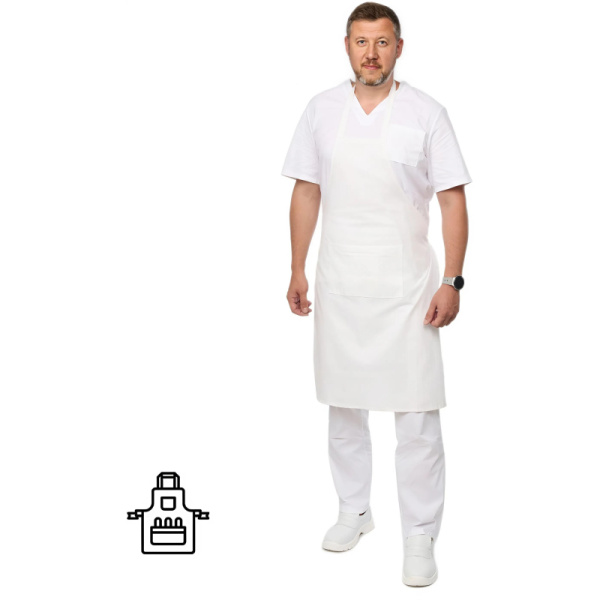 Фартук поварской универсальный белый